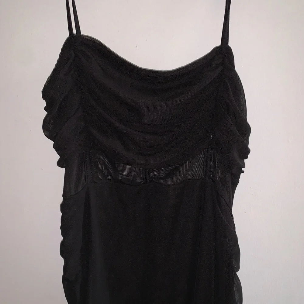 PrettyLittleThing Mesh Sexy Black Dress - Picture 3 of 7